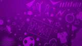 Background of football or soccer symbols in purple colors