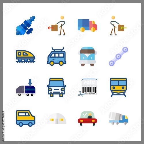 16 logistic icon. Vector illustration logistic set. chain and van icons for logistic works © Orxan