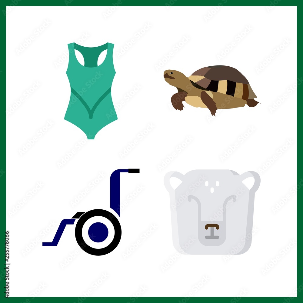 4 ocean icon. Vector illustration ocean set. polar bear and swimsuit icons for ocean works 4 ocean icon. Vector illustration ocean set. polar bear and swimsuit icons for ocean works