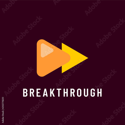 Breakthrough with simple flat of triangle vector quality logo template inspiration. Can use for community or start up