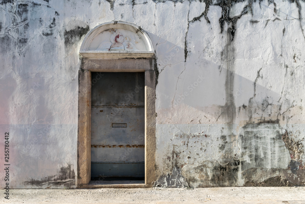 The old door at the old town  in Songkhla Province, Thailand