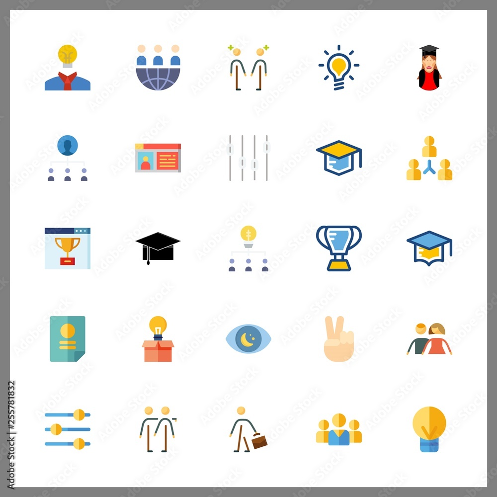 25 successful icon. Vector illustration successful set. trust and mortarboard icons for successful works 25 successful icon. Vector illustration successful set. trust and mortarboard icons for successful works