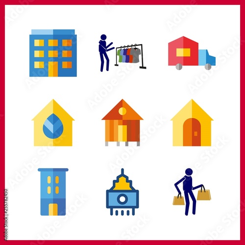9 estate icon. Vector illustration estate set. property and rent icons for estate works