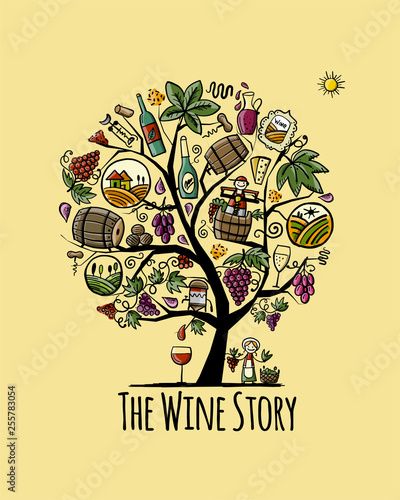 Winery concept, art tree for your design