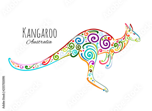 Ornate kangaroo, sketch for your design.