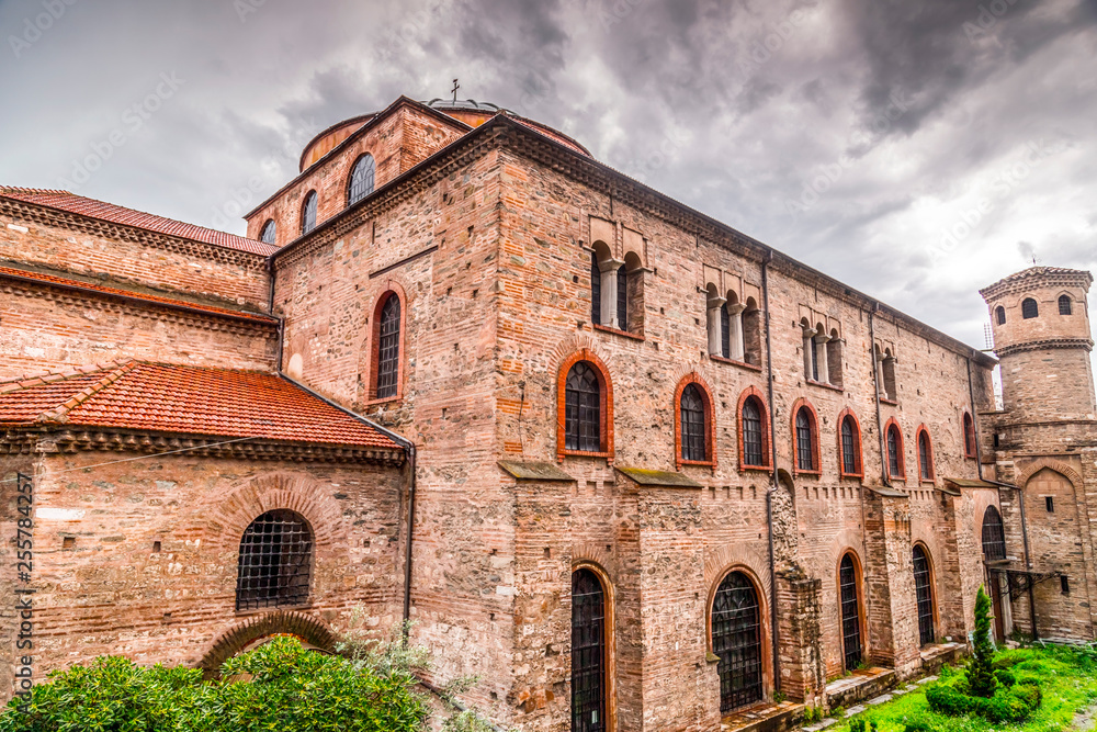  Exterior view of the Byzantince chuch of Hagia Sophia in Thessaloniki, Greece