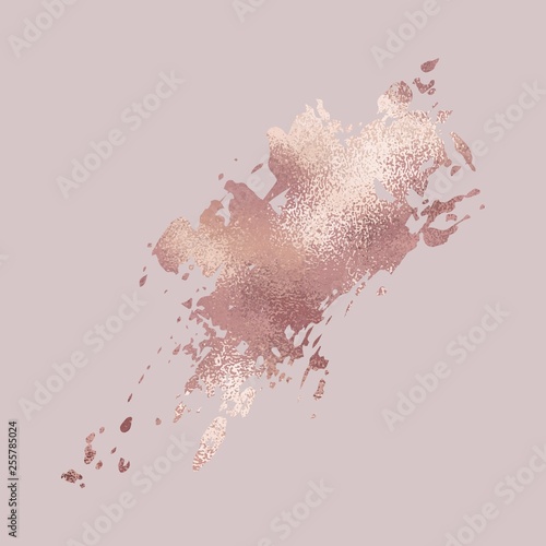 Brush stroke. Rose gold. Elegant metallic texture for the design