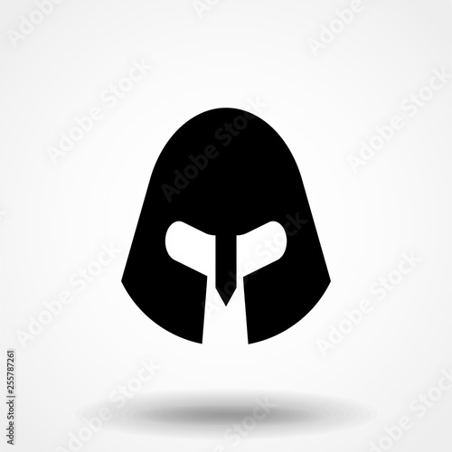 Spartan Helmet silhouette, Greek warrior - Gladiator, legionnaire heroic soldier. vector