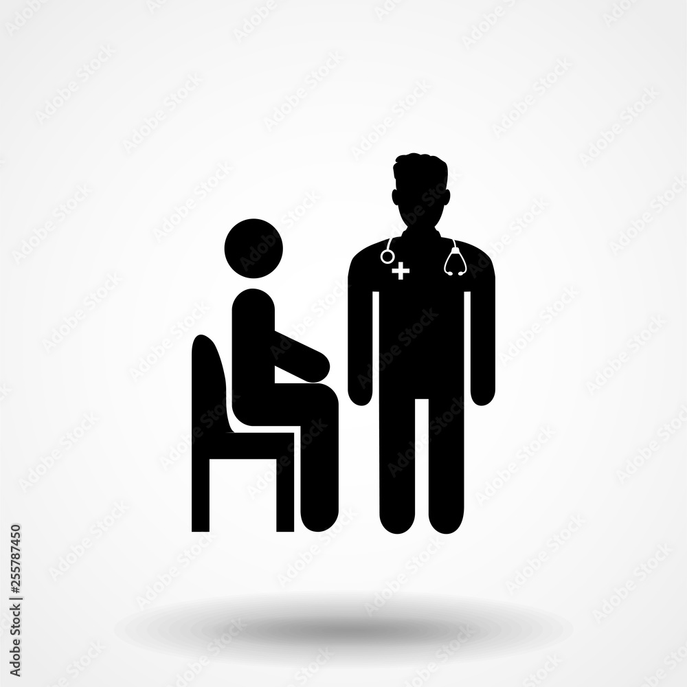 Medical consultant icon on gray background Medical consultant icon on gray background