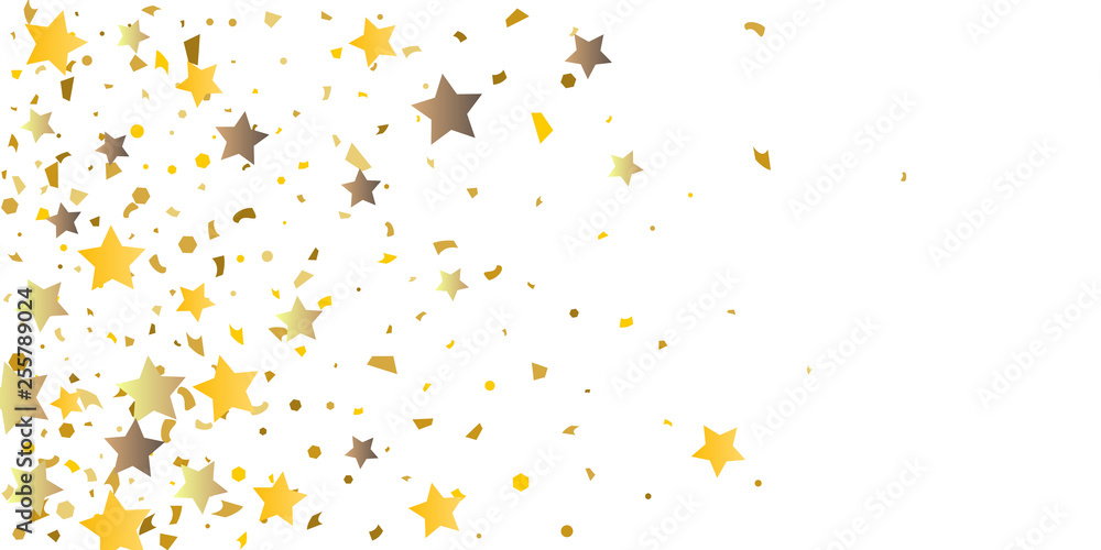 Golden glitter confetti of stars.
Golden glitter confetti of stars.