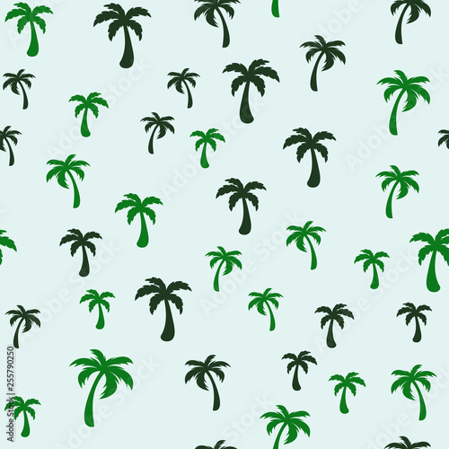 Coconut palm tree. Tropical vector Seamless pattern