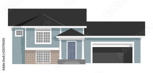 Blue House with Garage