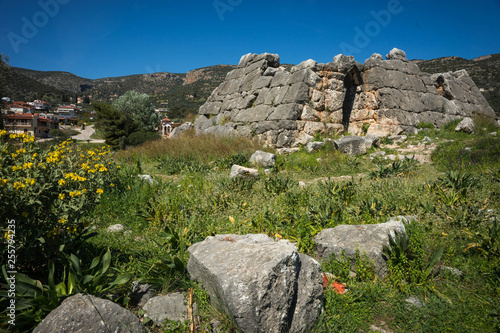 Ruins of Pyramid of Hellinikon near Kefalari on Peloponnese in Greece photo