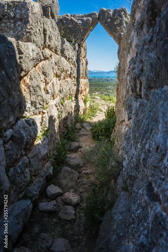 Ruins of Pyramid of Hellinikon near Kefalari on Peloponnese in Greece photo