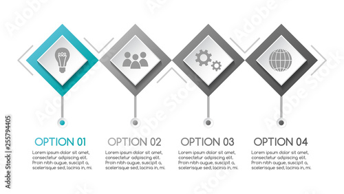 Company milestone with business icons - company timeline. Vector
