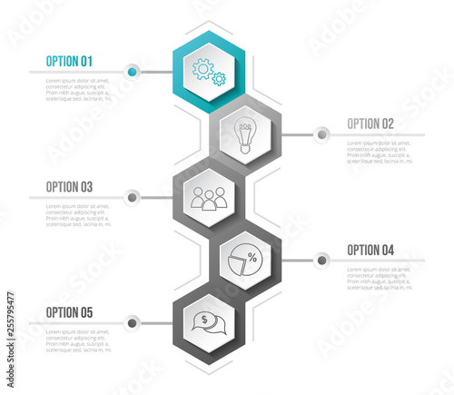 Company milestone with business icons - company timeline. Vector