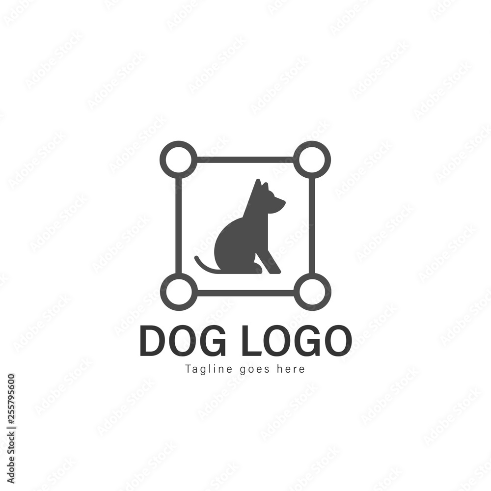 Dog logo vector design. modern dog logo template isolated on white background Dog logo vector design. modern dog logo template isolated on white background