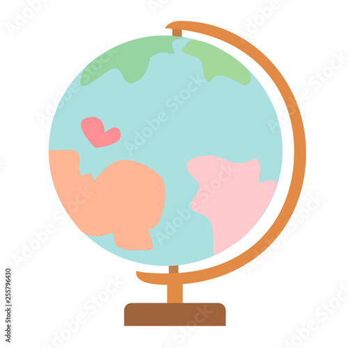 earth globe model flat simple illustration