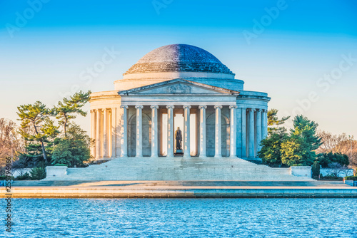 Jefferson Memorial at sunrise, located in Washington DC, USA. photo