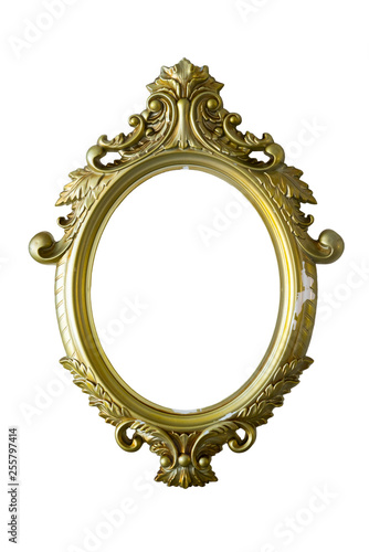 Golden vintage frame for painting or mirror © grape_vein