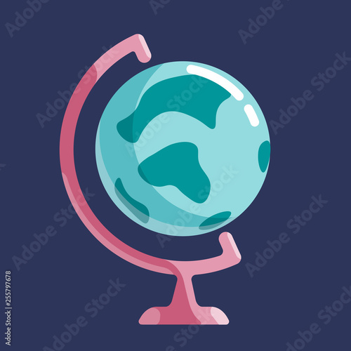 Vector Earth Globe Icon in flat style