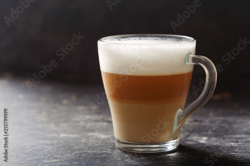 glass of latte coffee