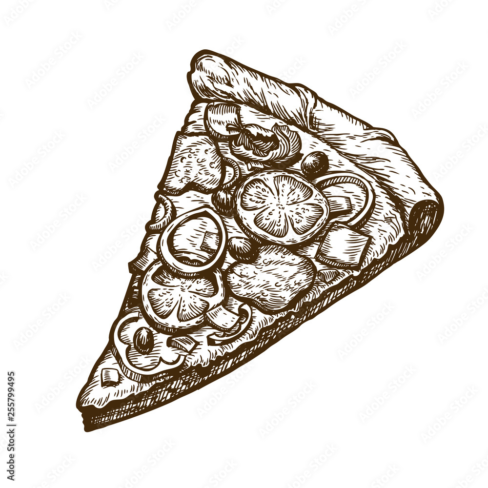 Pizza slice drawing Vectors  Illustrations for Free Download  Freepik