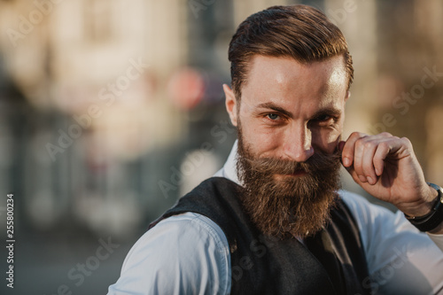 Handsome bearded businessman in Zrenjanin photo