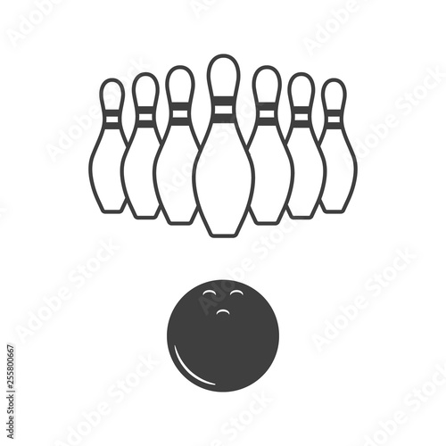 Bowling game illustration. Vector. Isolated.