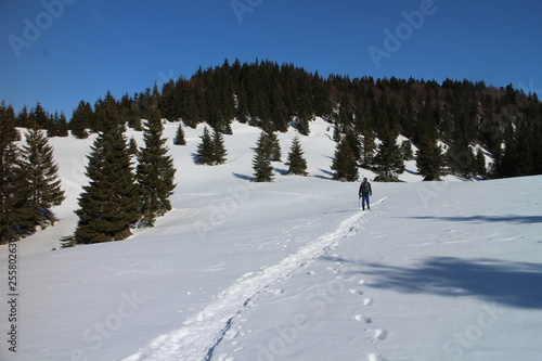 Saddle Medzirozsutce in wintertime, Malá Fatra mountains, Slovakia