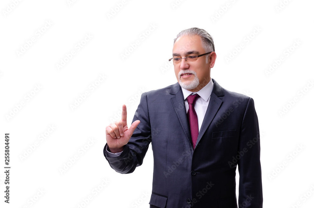 Aged businessman employee isolated on white Aged businessman employee isolated on white