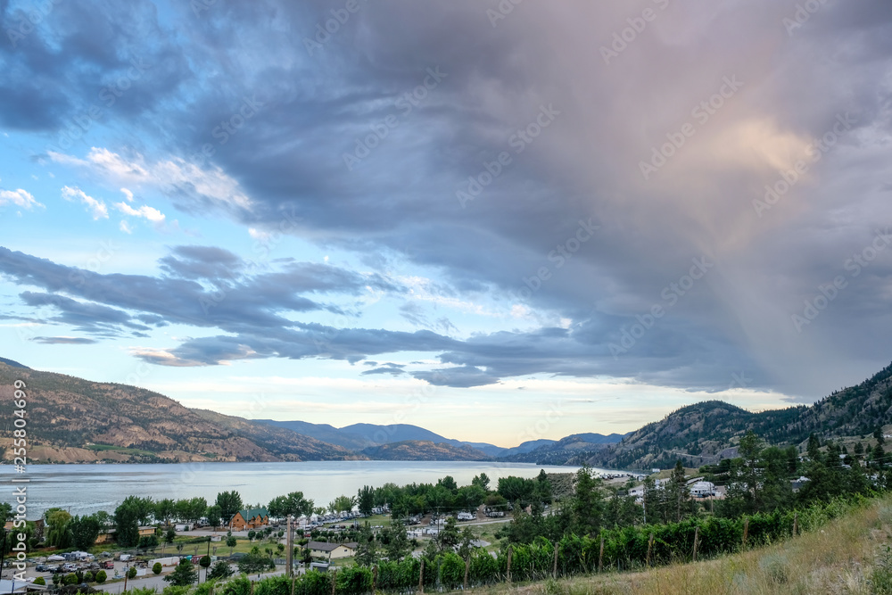 View of Skaha Lake from the Skaha Bluffs area of Penticton, British Columbia during Peachfest