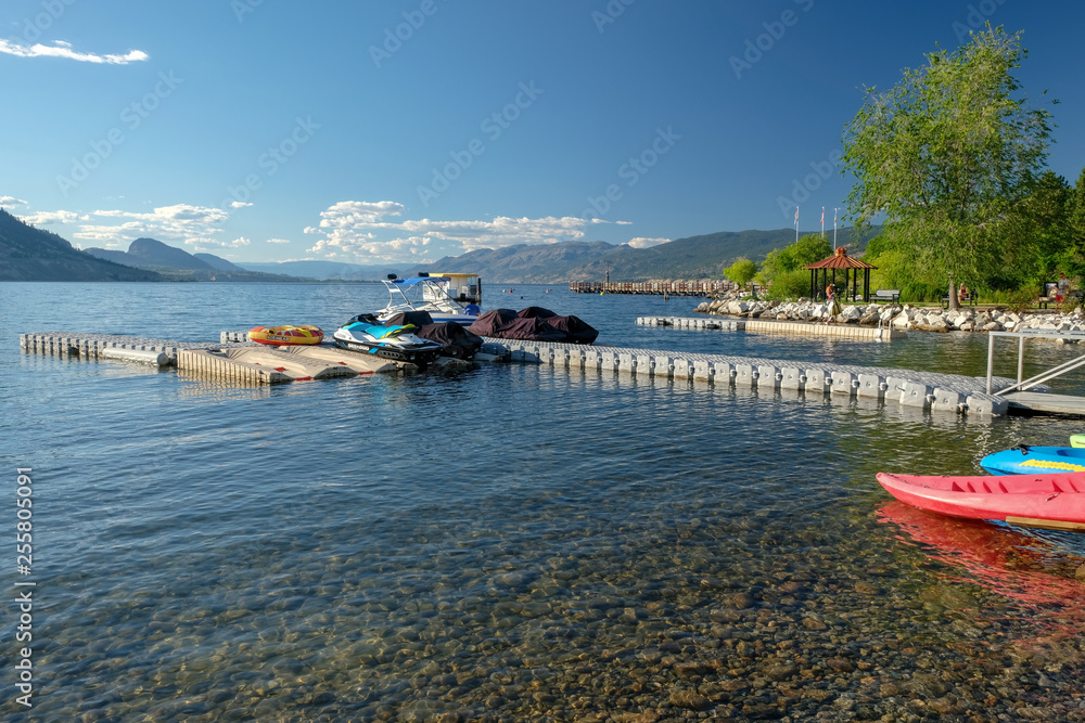 Looking out over Okanagan Lake from the beach in Penticton during Peachfest