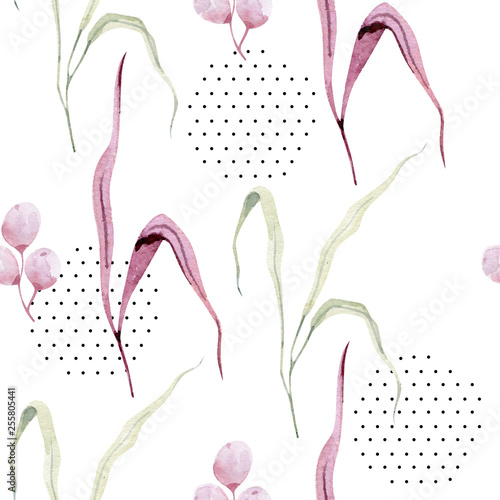 watercolor floral pattern © Tapilipa