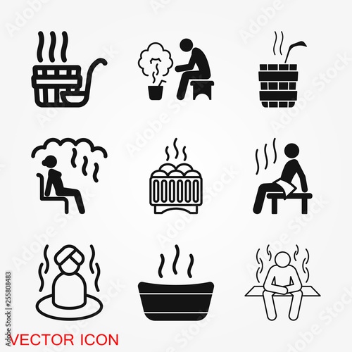 Sauna icon vector sign symbol for design