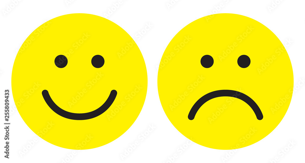 Fototapeta premium Happy and sad face icons.