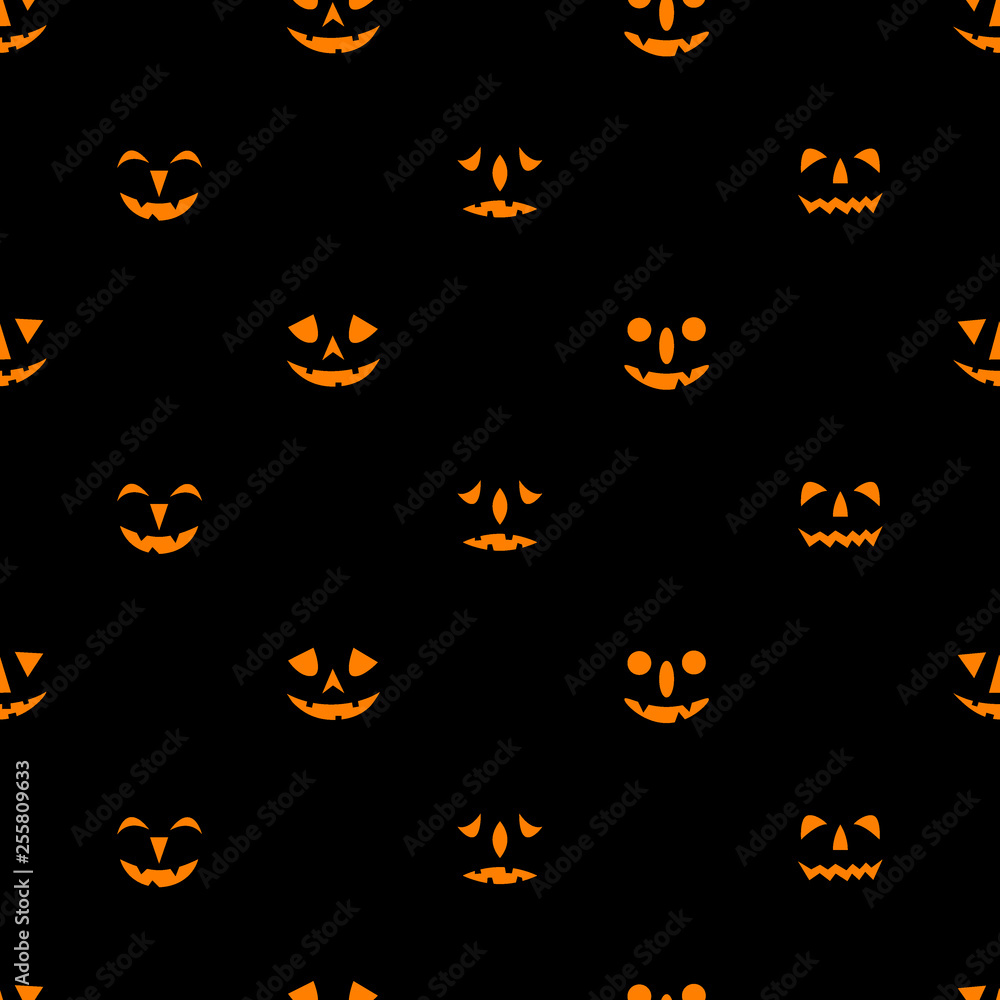 Jack-o-lanterns seamless pattern. Jack-o-lanterns seamless pattern.