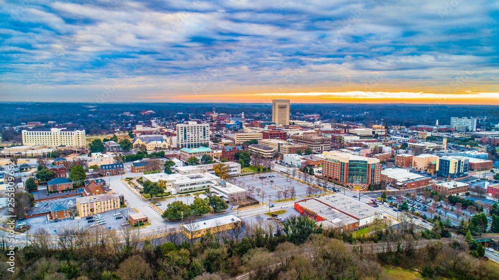 Spartanburg, South Carolina, USA Skyline Panorama