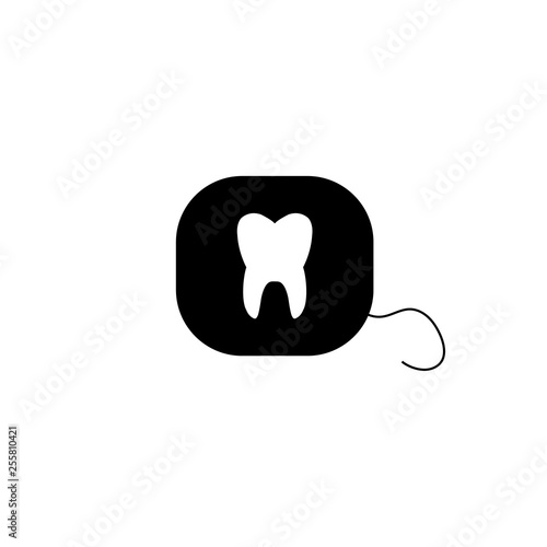 Dental floss icon, logo isolated on white background