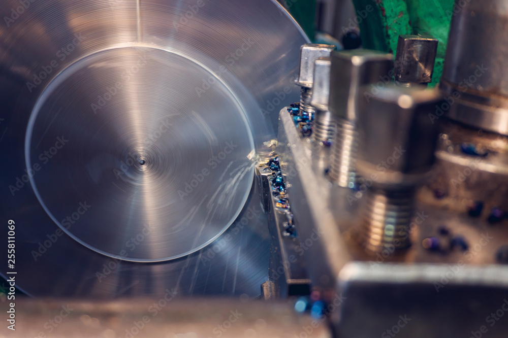 Lathe, manufacturing parts by machining metal on a milling machine. Lathe, manufacturing parts by machining metal on a milling machine.