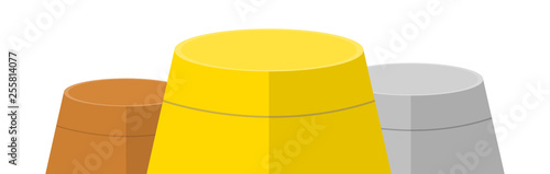 Empty Winners Podium with First, Second and Third Place for Award Ceremony. Gold, Silver and Bronze Award. Vector illustration for Your Design.