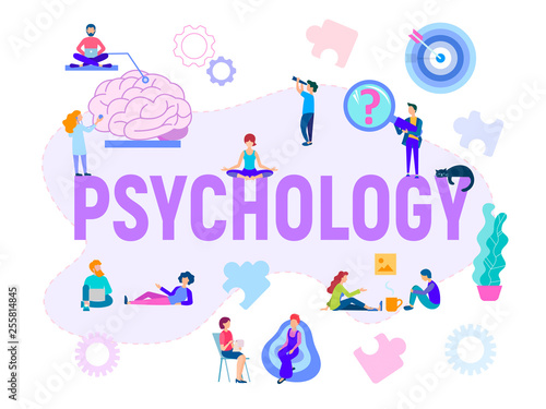 Vector illustration banner psychological help, counseling, training, group classes