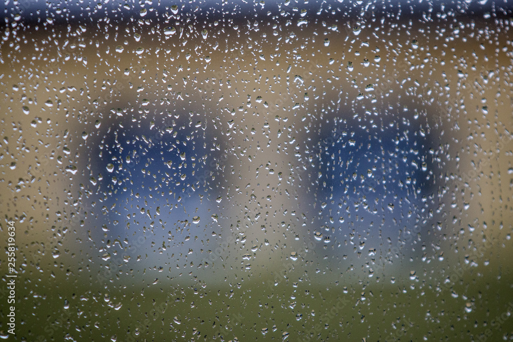  Drops of water on the glass
