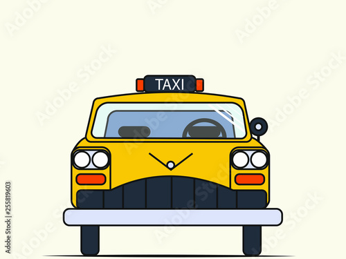 Retro Taxi Flat Design