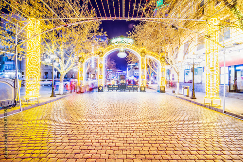 Central Avenue (Zhongyang Street), tourist destination of Harbin. The text on entrance gate translate into English is Central Avenue (Zhongyang Street). Located in Harbin, Heilongjiang, China. photo