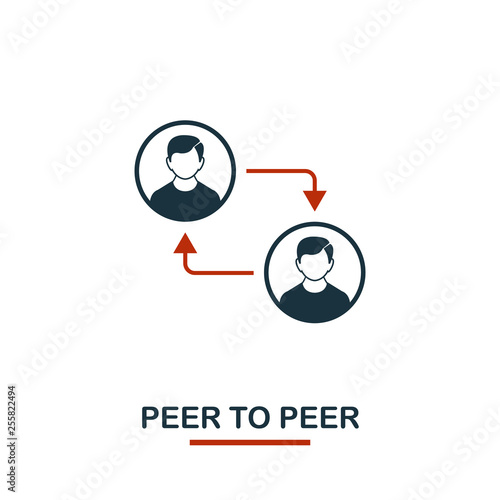 Peer To Peer icon. Creative two colors design from crypto currency icons collection. Simple pictogram peer to peer icon for web design, apps, software, print usage