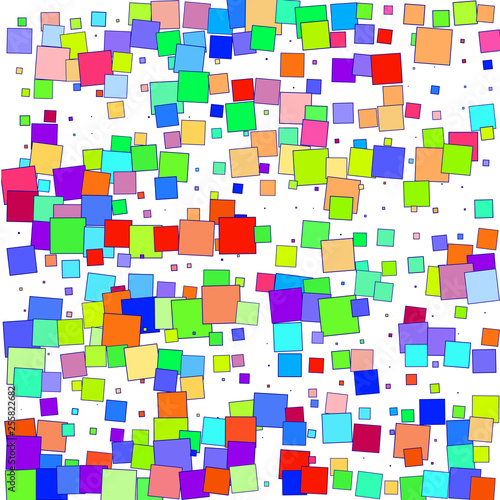 Colorful squares on a white background. 