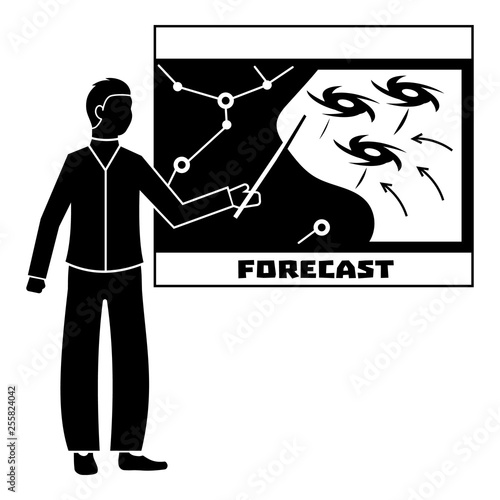 Forecast hurricane icon. Simple illustration of forecast hurricane vector icon for web design isolated on white background