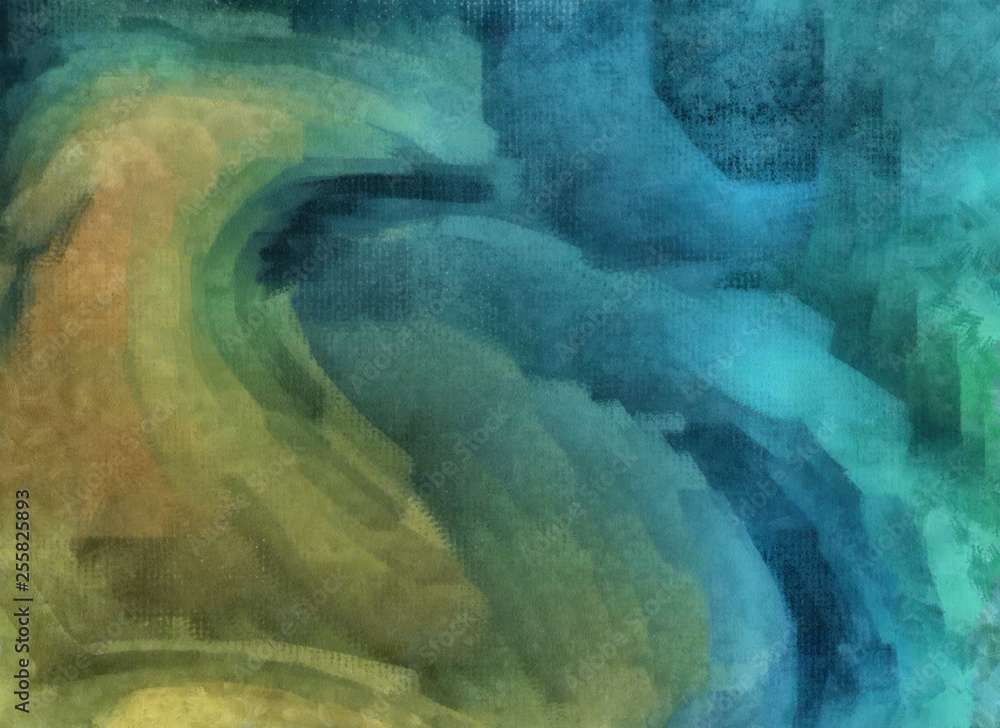 Obraz Streszczenie akwarela. Marmur wysokiej jakości tekstura. Wielokolorowe fale. Płynna farba olejna w wodzie. Chaotyczna konstrukcja.