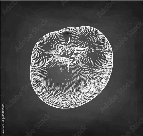 Chalk sketch of tomatoes.